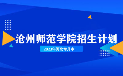 2023年沧州师范学院专升本招生计划